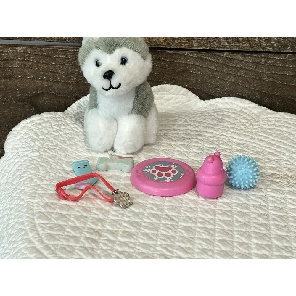 Our Generation Dog Plush Pet Toy‎ Siberian Husky Puppy White W/accessories